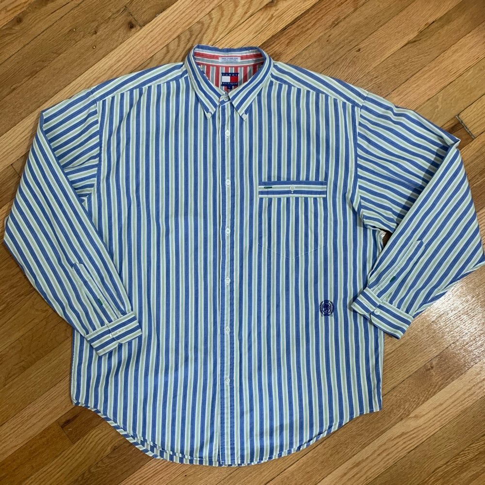 Vintage Tommy Hilfiger striped button down shirt